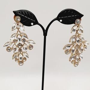 MONET Rhinestone Chandelier Earrings – Wedding / Holiday Glam
